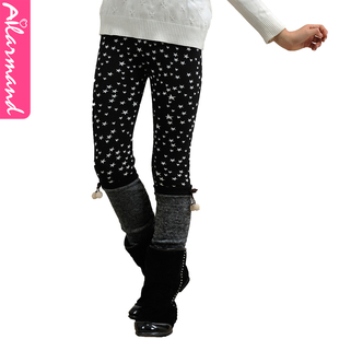  爱拉曼童装春秋加厚保暖裤加绒女童小脚靴裤儿童裤子 打底裤