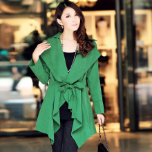 2011新款女秋装专柜正品<span class=H>ZA</span><span class=H>RA</span>款时尚韩版修身大翻领系带磨砂绒风衣