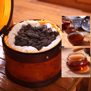  古陌茶叶 云南正品普洱茶 熟茶 特价 包邮 600g极品老茶头 木皮桶