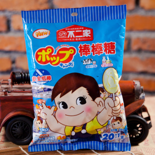  小瓒子 80后零食品 不二家牛奶棒棒糖(香醇+乳酸牛奶味)20支袋装