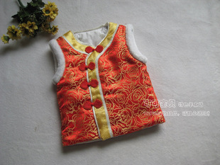  【可可宝贝】纯手工宝宝唐装马甲/棉背心/儿童马甲/天然棉花马甲
