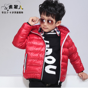  儿童轻盈保暖羽绒服 男童装纯色外套 小虎宝儿新款品牌正品Q