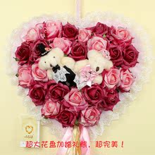 形情侣熊花环 挂饰 门饰 壁饰 生日礼物 新房装饰 花环 豪华款