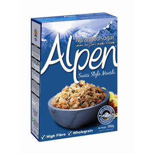  进口麦片燕麦-欧宝Alpen瑞士风味燕麦干果早餐麦片(无糖)
