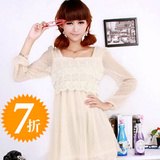 2012春季女装雪纺裙雪纺连衣裙水玉点点连衣裙