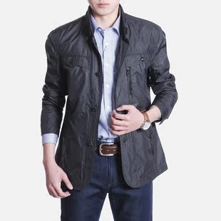  春装新品杉杉集团授权品牌菲莱威尔男士夹克休闲男装外套立领茄克