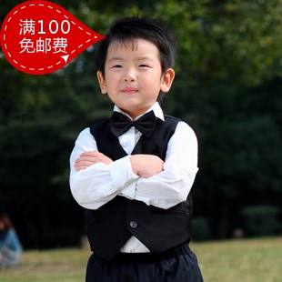 圣诞儿童节韩版儿童男童礼服王子黑马甲纯色马夹宝宝主持正装走秀|msdalam kategori Kanak-kanak/Bayi/Keluarga dipasang, Vest - dari Buy2taobao.com untuk memberikan perkhidmatan ejen Taobao profesional membeli