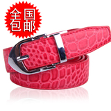 正品 新款 腰带 女 韩版 百搭 女士鳄鱼纹皮带 女款 时尚 装饰
