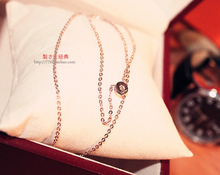 Grandes modelos S con un solo diamante de Cartier Collar 14K Cartier pulsera de oro rosa de la cadena femenina desnuda clavícula Diamante Diamante