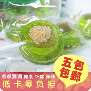  台湾进口办公室袋装儿童零食 好吃的糖果 正宗抹茶味话梅心棒棒糖