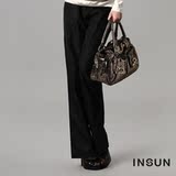 INSUN恩裳 专柜正品 2012新品 黑色女长裤99120070