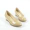 2011女鞋 韓版OL公主鞋 裸色漆皮鞋 坡跟單鞋 女式鞋 春季休閑鞋