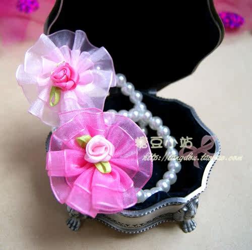 糖豆家独家 儿童公主宝宝首饰品 手链手镯 花朵珍珠款2用款 单个