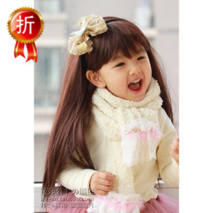  女童假发长直发发饰 婴儿童假发带刘海宝宝发带韩版可爱头饰 发套