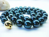 原价4690元 10-11MM 正品 大颗粒黑色淡水珍珠项链 强光正圆