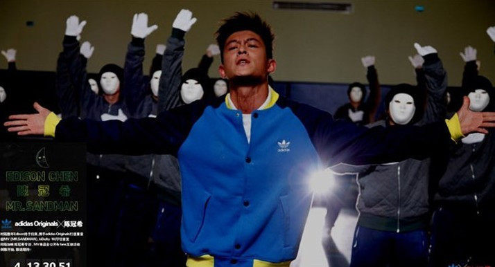 陈冠希MV 示范ADIDAS三叶草棒球衫秋冬装外套运动夹克p01498
