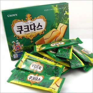  韩国原装进口食品 CROWN/可瑞安/可拉奥咖啡蛋卷 休闲零食144g