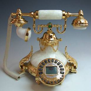 冲3中式欧式电话，仿古电话玉石电话古董，电话古典电话机