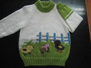 纯手工编织儿童<em>卡通</em>图案<em>毛衣</em>纯羊毛保暖舒适柔