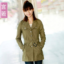 <span class=H>2010</span>秋新 冬装<span class=H>韩版</span>军装海盗扣系腰带 风衣 女 LC102709