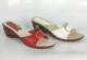 新款Clarks、其乐(红色／白色)真皮女凉拖鞋 英国