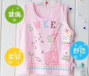  背心小鹿竹纤维背心儿童夏装无袖t恤Y1204短袖上衣男童女童半袖夏