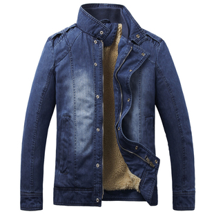  冬装新款 男装外套 夹克加厚加绒牛仔外套男韩版棉衣男棉服潮