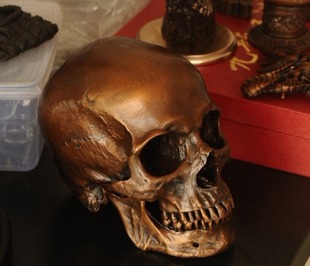 奥格瑞玛 1:1人类头骨青铜版 欧罗巴人种 头骨