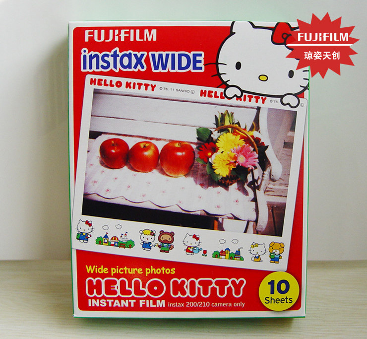 富士大相纸 instax210相纸 宽幅拍立得相机kitty胶卷5寸相纸