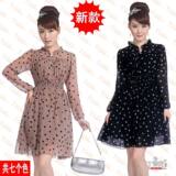 2011新款春装新品女装雪纺裙蕾丝长裙子雪纺连衣裙 七配色