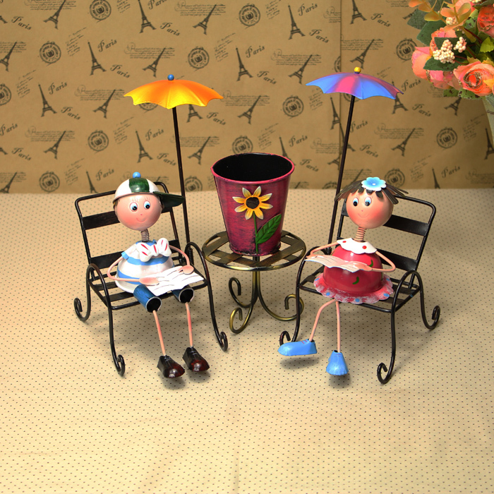 情人铁艺娃娃创意...