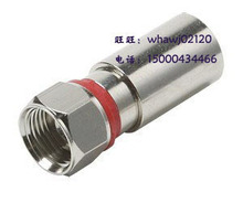 挤压式F头/防水/全铜/有线电视机顶盒接头75-5/RG6/英制四屏蔽