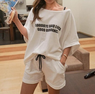 2014夏季新款女装韩版时尚休闲短袖<em>二件套</em>女