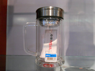 亚泰水晶口杯双层玻璃杯 办公杯 保温杯礼品纪