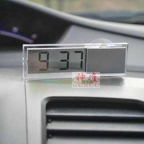 汽车电子表 吸盘超薄液晶显示屏 透明时钟表 车