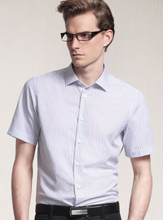 Meng Diai Mo man 2012 new high-end commercial yarn-dyed Jacquard check shirt 061912218
