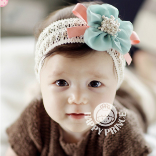  韩国品牌happy prince超萌可爱婴儿宝宝孩子儿童发饰发带发箍发网