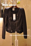 2012 春季新款韩国原单高品质立体剪裁欧美范儿垫肩皮衣