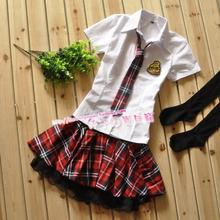 夏款 日韩男女生班服学院派百褶裙 学生装 校服 学生套装5件套