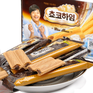  韩国进口食品 可来运可拉奥巧克力榛仁夹心威化饼干47g 零食