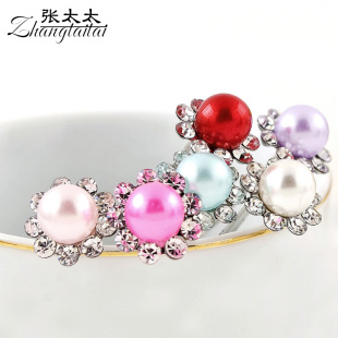  特价促销张太太饰品 韩国新娘头饰 水钻珍珠发簪 盘发发夹 E025