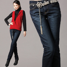 奥珞昂热卖 2012春装新品 女装牛仔裤小直筒显瘦长裤子包邮Z88120