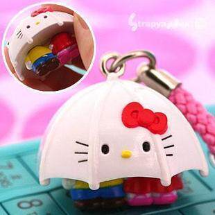 日本正版 Hello kitty 凯蒂x丹尼尔情侣伞<span class=H>手机</span><span class=H>挂饰</span>《469-1247》
