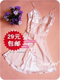 20102#10色蕾丝睡裙丝绸性感雪纺真丝睡衣吊带睡裙女诱惑包邮