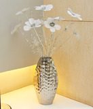 正想 银色蜂巢陶瓷<span class=H>花瓶</span>3枝银色波斯菊<span class=H>花瓶</span> <span class=H>花瓶</span>陶瓷 落地大<span class=H>花瓶</span>