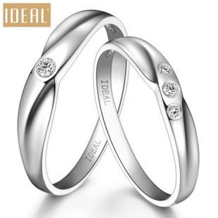  IDEAL爱迪尔珠宝 Pt950铂金对戒 情侣对戒 结婚钻石对戒 三世久久
