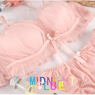 日本<em>韩国胸罩</em>日韩内衣聚拢抹胸内衣套装雪纺性