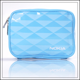 诺基亚赠品包NOKIA 蓝色漆皮化妆包收纳包洗漱带（带挂钩