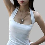 秋冬韩版女装 纯棉打底<span class=H>吊带</span> 性感挂脖 <span class=H>小</span><span class=H>背心</span> 女 纯棉挂脖