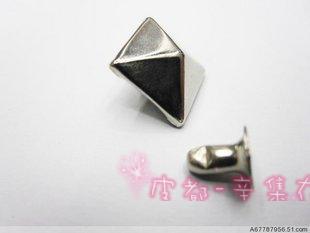  满58包邮DIY金字塔钉/柳钉/金属钉/铆钉/撞钉/方钉银色1CM 8MM